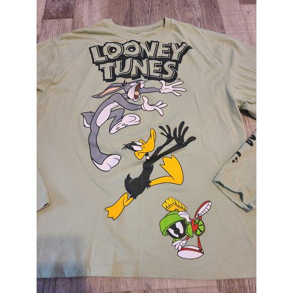 Looney tunes small womens sage long sleeve shirt - Picture 2 of 8